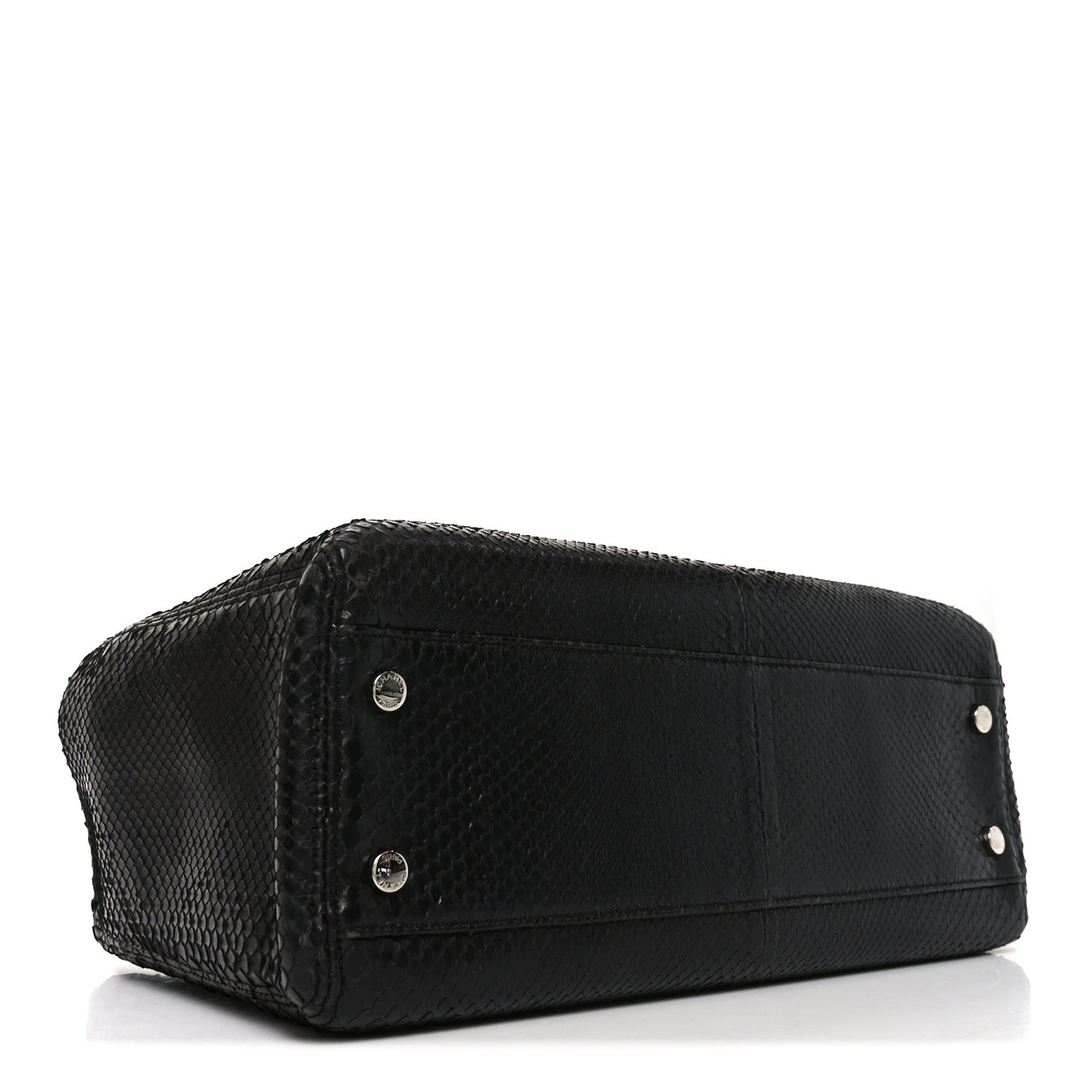 Snakeskin Executive Cerf Shopper Tote Black