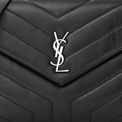 Saint Laurent Calfskin Y Quilted Monogram Loulou Flap Bag Black 8 of 13