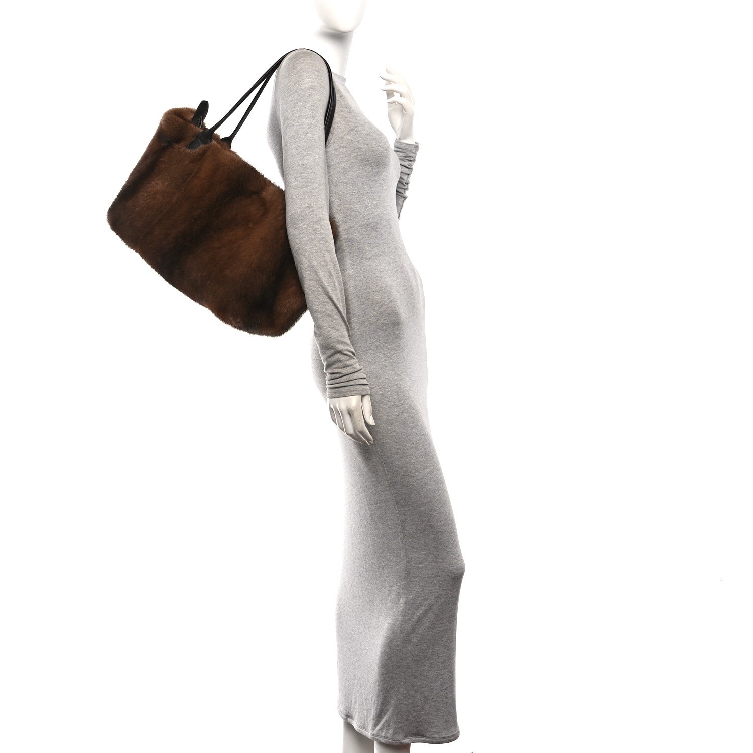The Row Mink Fur Lux Satchel Coffee 2 of 9