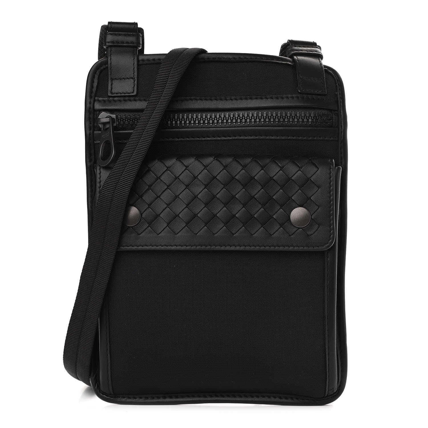 Bottega Veneta Nappa Intrecciato Nylon High Tech Crossbody Pouch Black 1 of 9