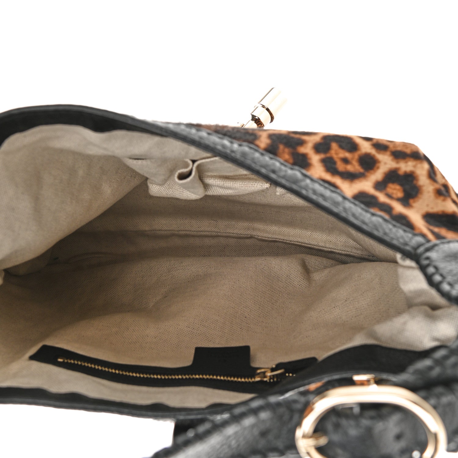 Gucci Calf Hair Jaguar Print Medium New Jackie Hobo Black 5 of 10