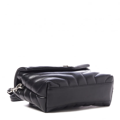 Saint Laurent Calfskin Y Quilted Monogram Toy Loulou Crossbody Bag Black 4 of 10