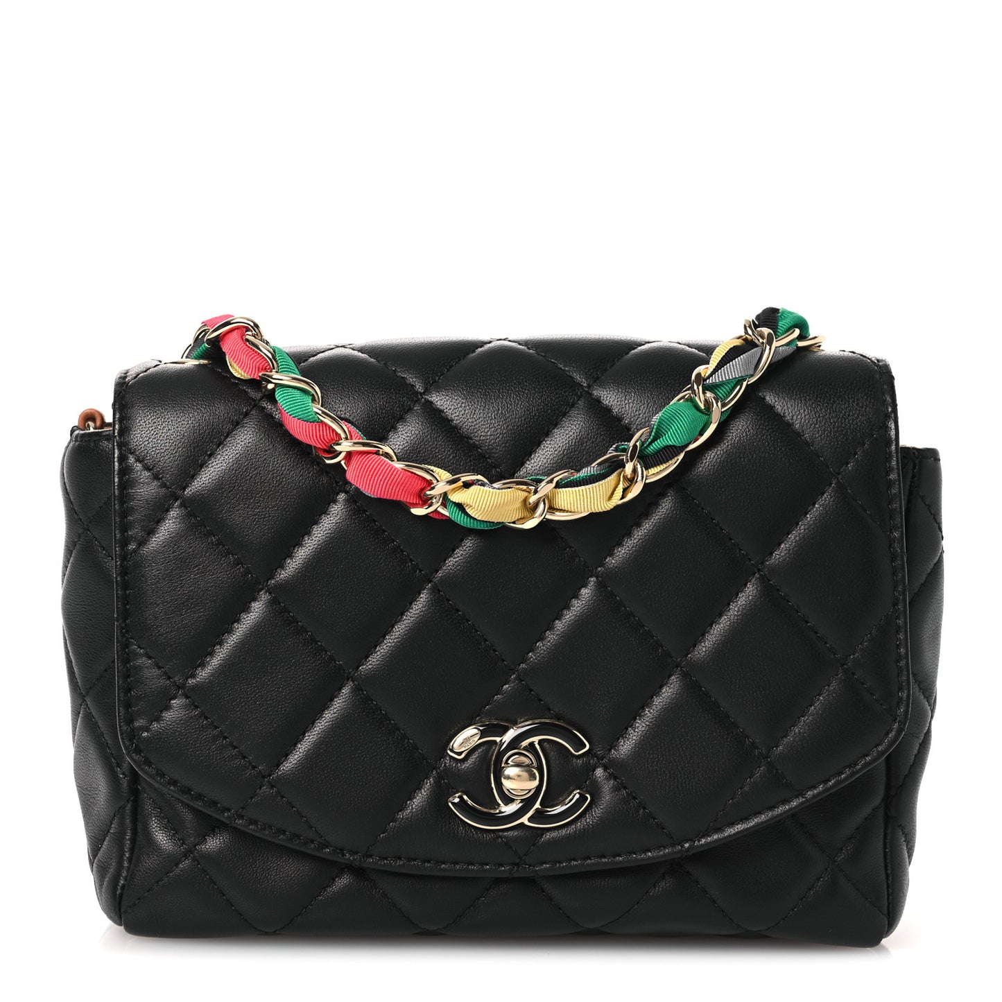 Lambskin Mixed Fibers Quilted Cocovado Flap Black
