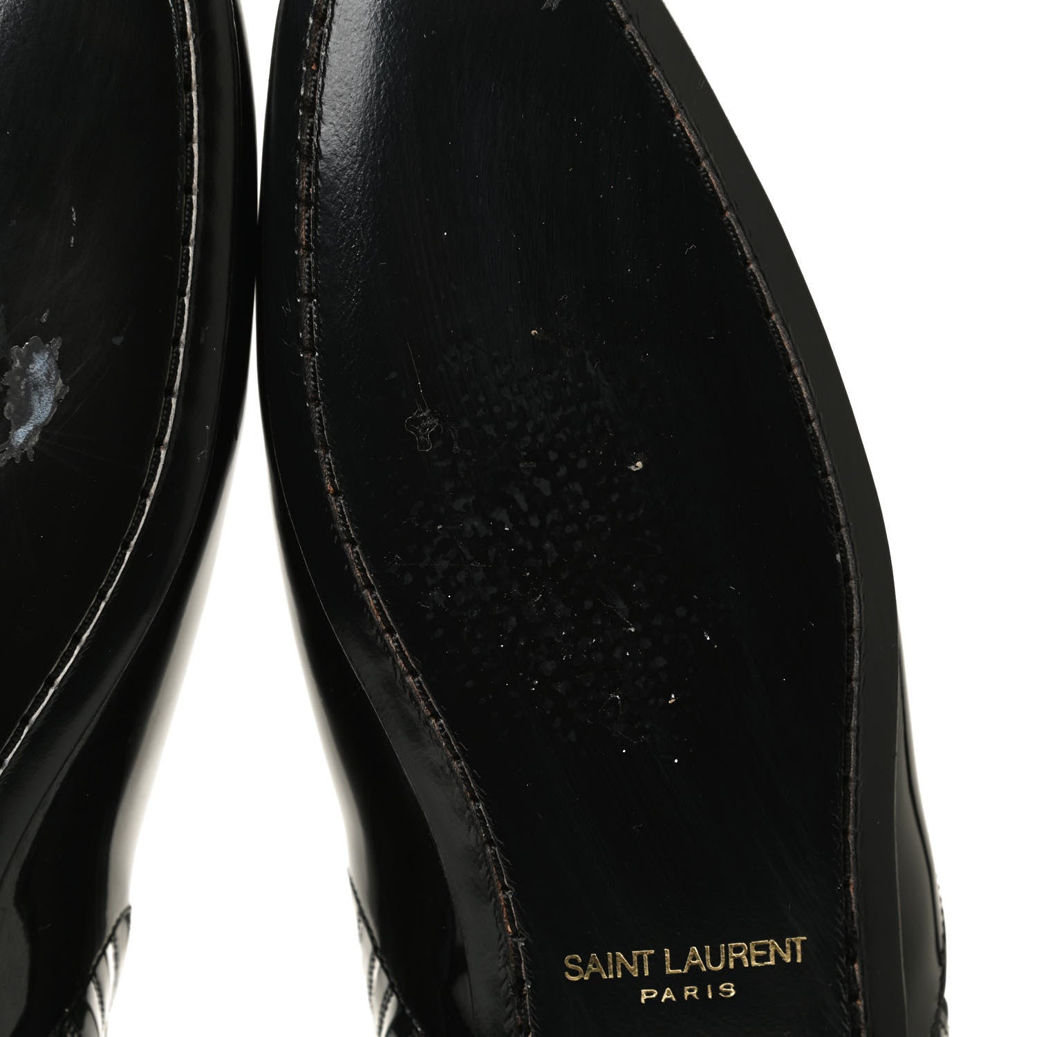 Saint Laurent Patent Leather Connor Cropped Chelsea Boots 39.5 Black 10 of 13