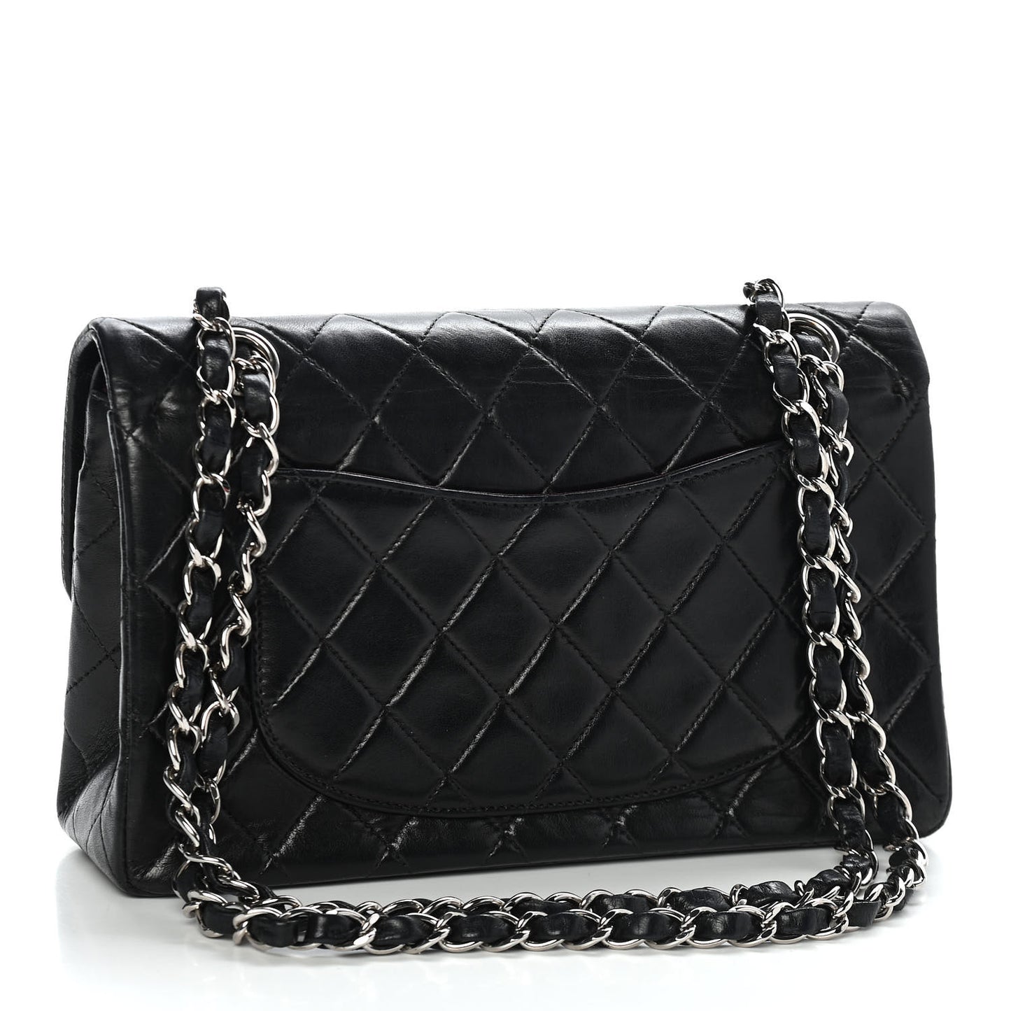Lambskin Quilted Small Double Flap Black