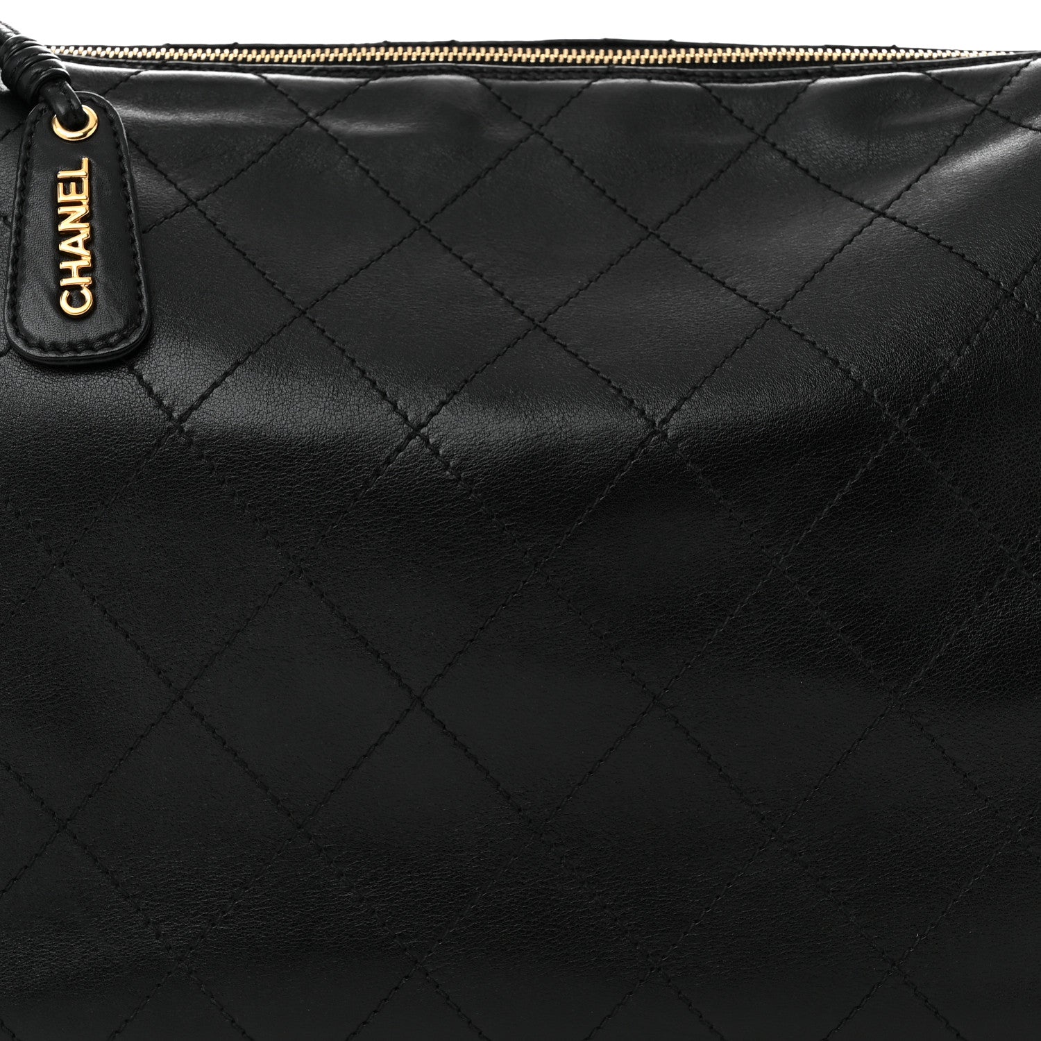Chanel Lambskin Stitched Shoulder Bag Black 9 of 12