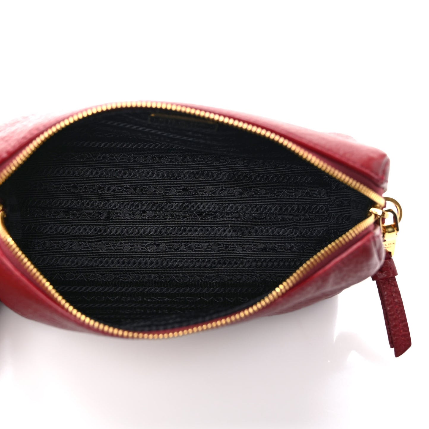 Vitello Daino Cosmetic Pouch Rubino