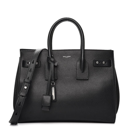 Saint Laurent Grained Calfskin Small Supple Sac De Jour Black 1 of 12