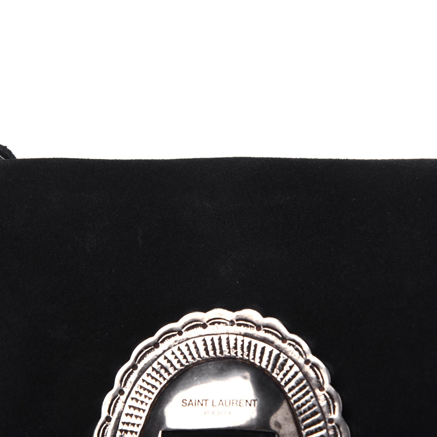 Suede Fringe Flat Anita Crossbody Bag Black
