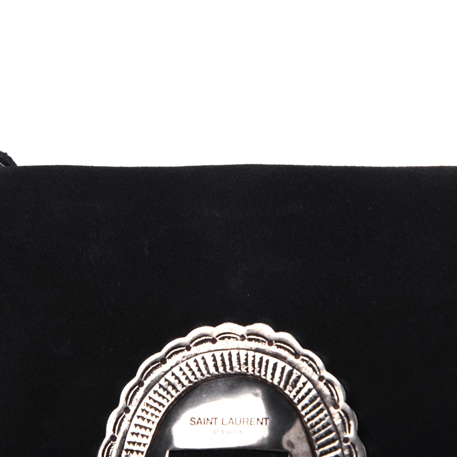 Saint Laurent Suede Fringe Flat Anita Crossbody Bag Black 12 of 16