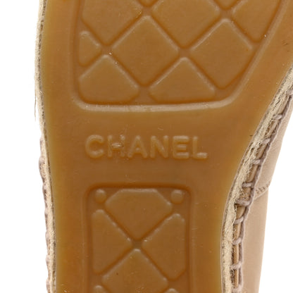 Chanel Lambskin CC Espadrilles 36 Beige Black 9 of 10