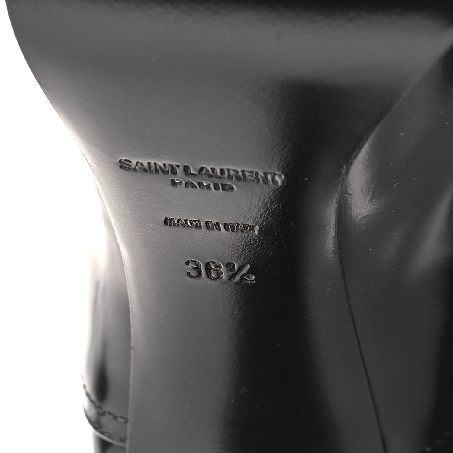 Saint Laurent Patent Calfskin Linda 100 Boots 38.5 Black 7 of 7