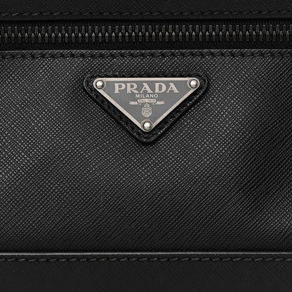 Prada Saffiano Travel Belt Bag Black Platino 8 of 12