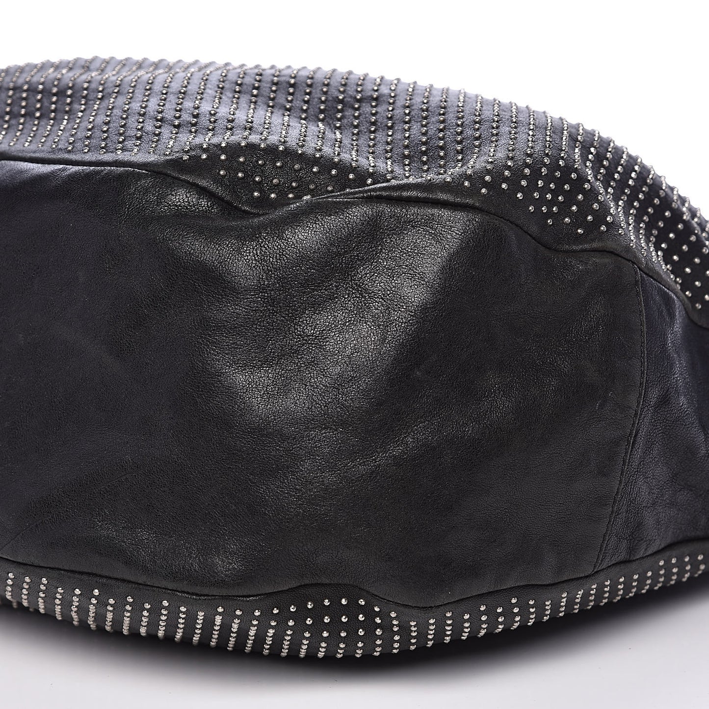 Lambskin Studded Solar Hobo Black