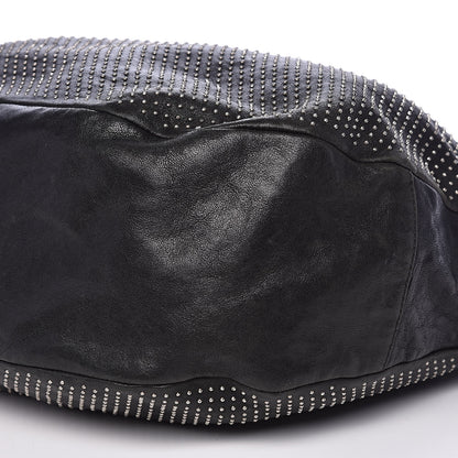 Jimmy Choo Lambskin Studded Solar Hobo Black 8 of 13
