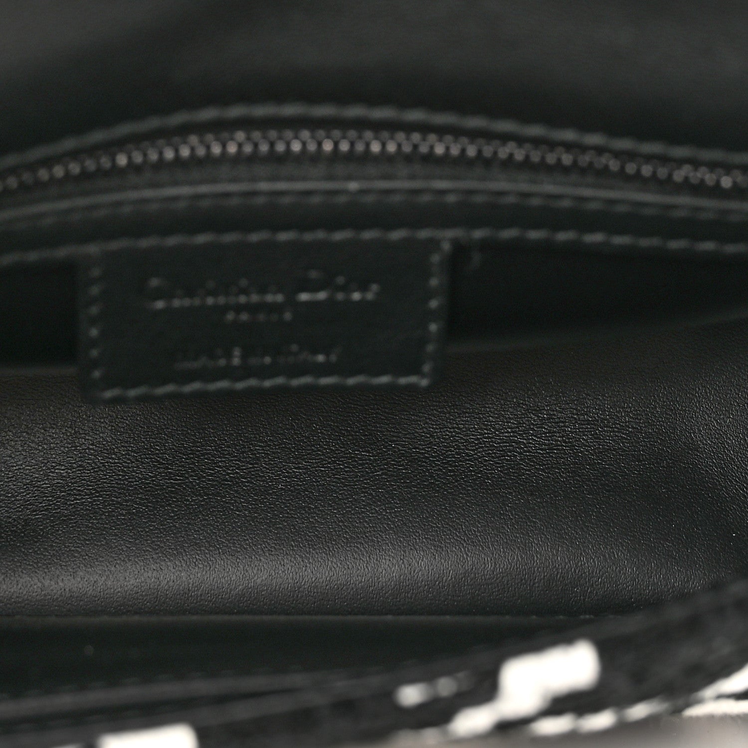 Christian Dior Tweed Macro Houndstooth Small Caro Bag Black White 4 of 8