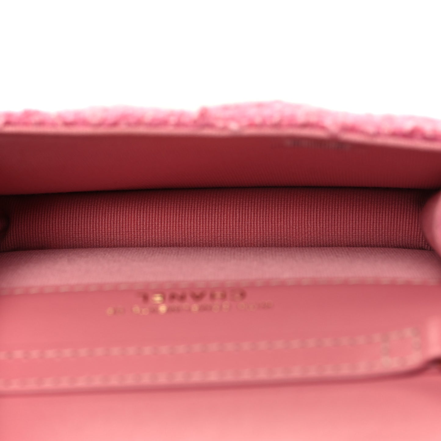 Tweed Quilted Flap Chain Waist Bag Pink