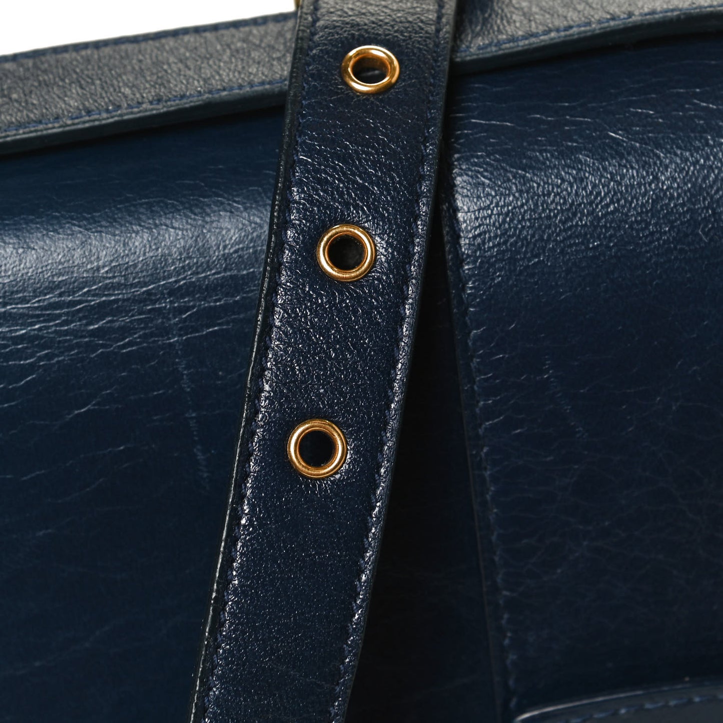 Shiny Crinkled Lambskin 30 Montaigne Flap Bag Indigo