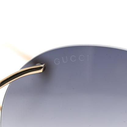 Gucci Metal Oversized Round Frame Sunglasses GG0645S Gold Grey 8 of 9