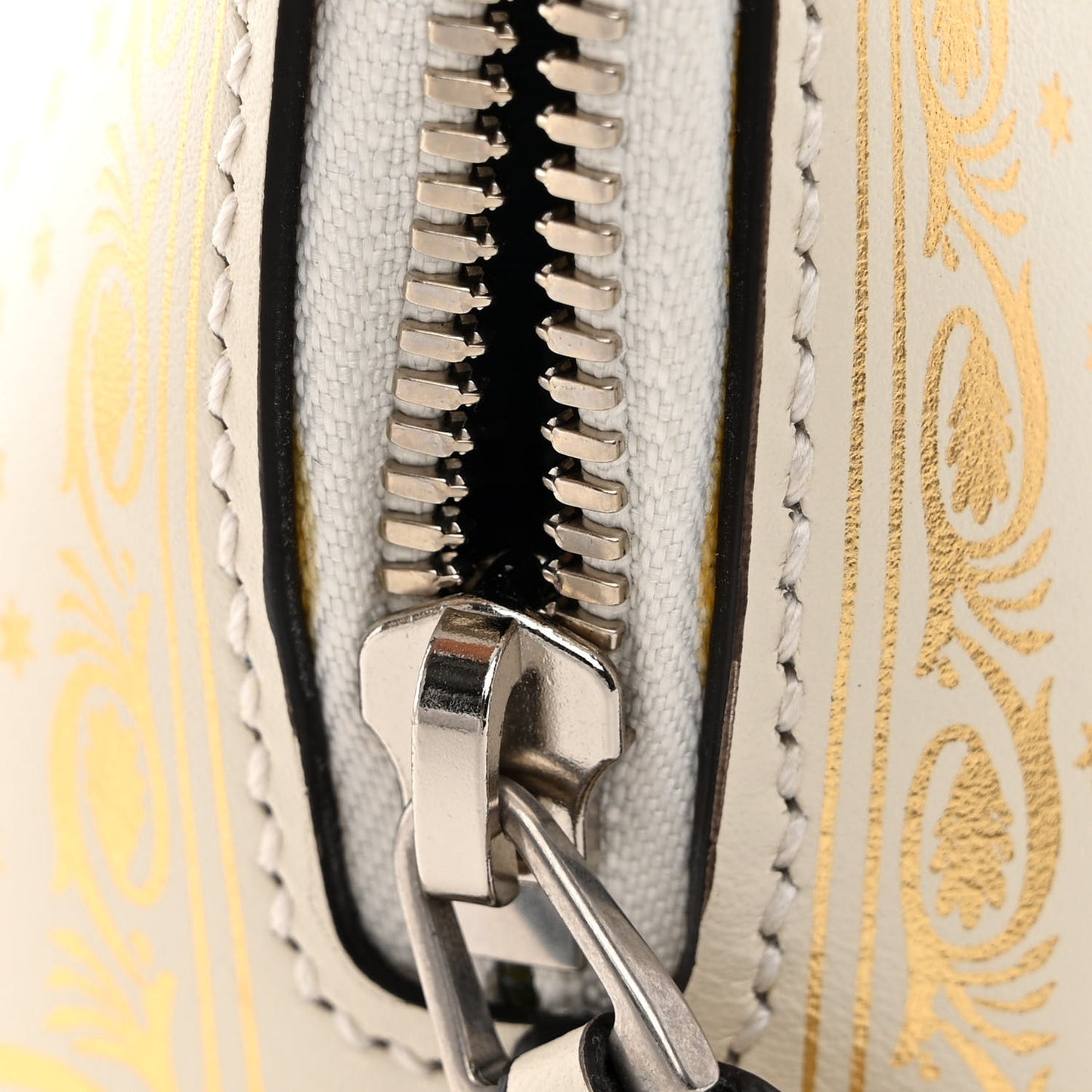 X SEGA Calfskin GUCCY Stars Mini Dome Shoulder Bag Mystic White Gold