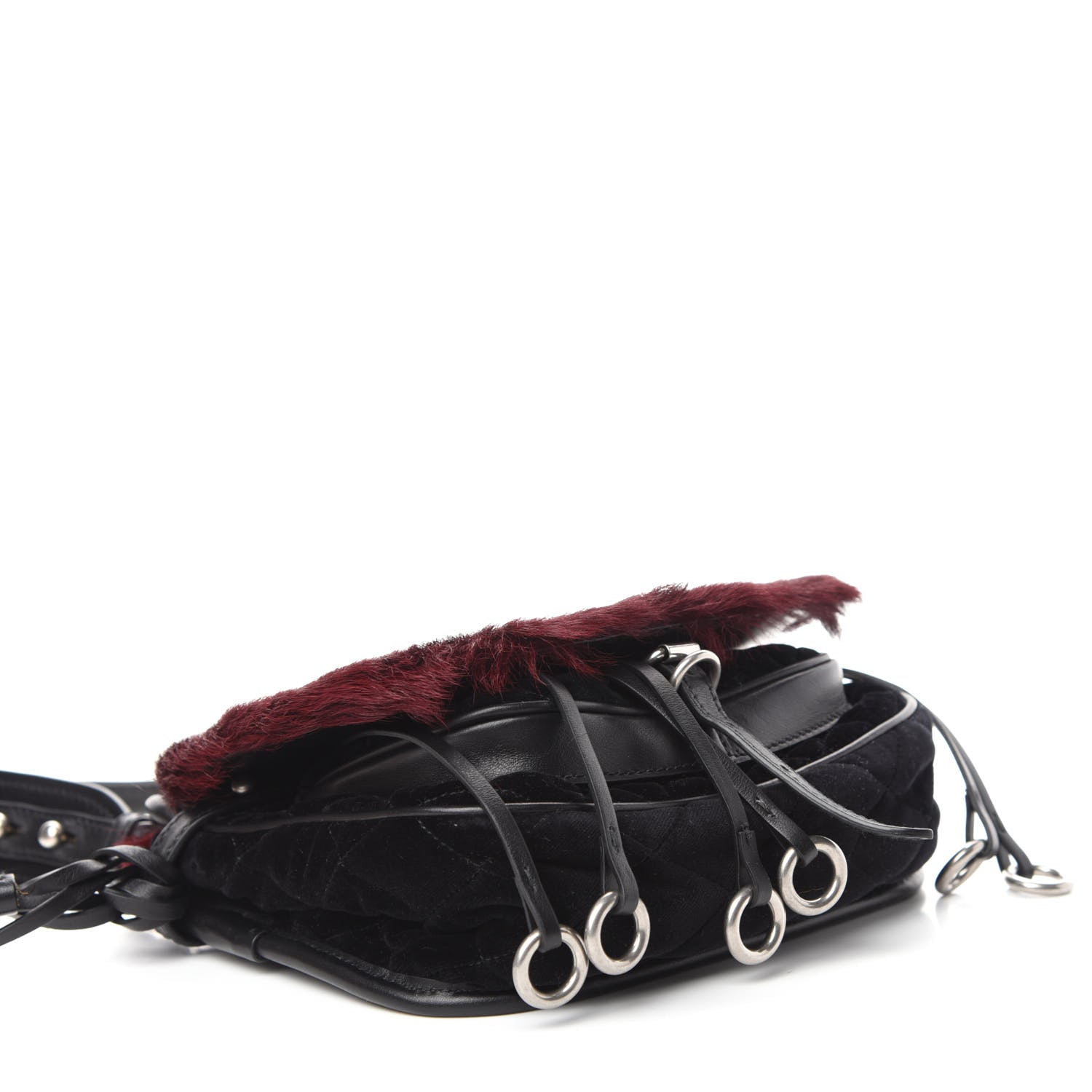 Prada Cavallino Velluto Corsaire Antic Crossbody Bag Granato Black 4 of 10