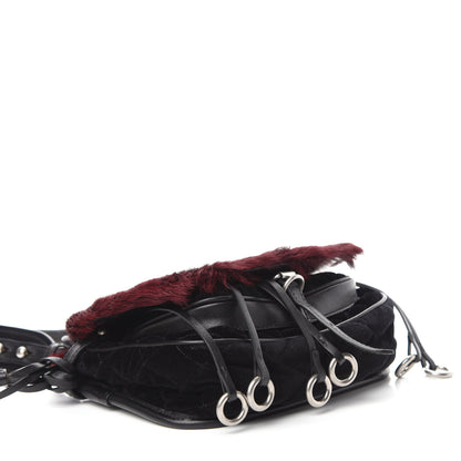Prada Cavallino Velluto Corsaire Antic Crossbody Bag Granato Black 4 of 10