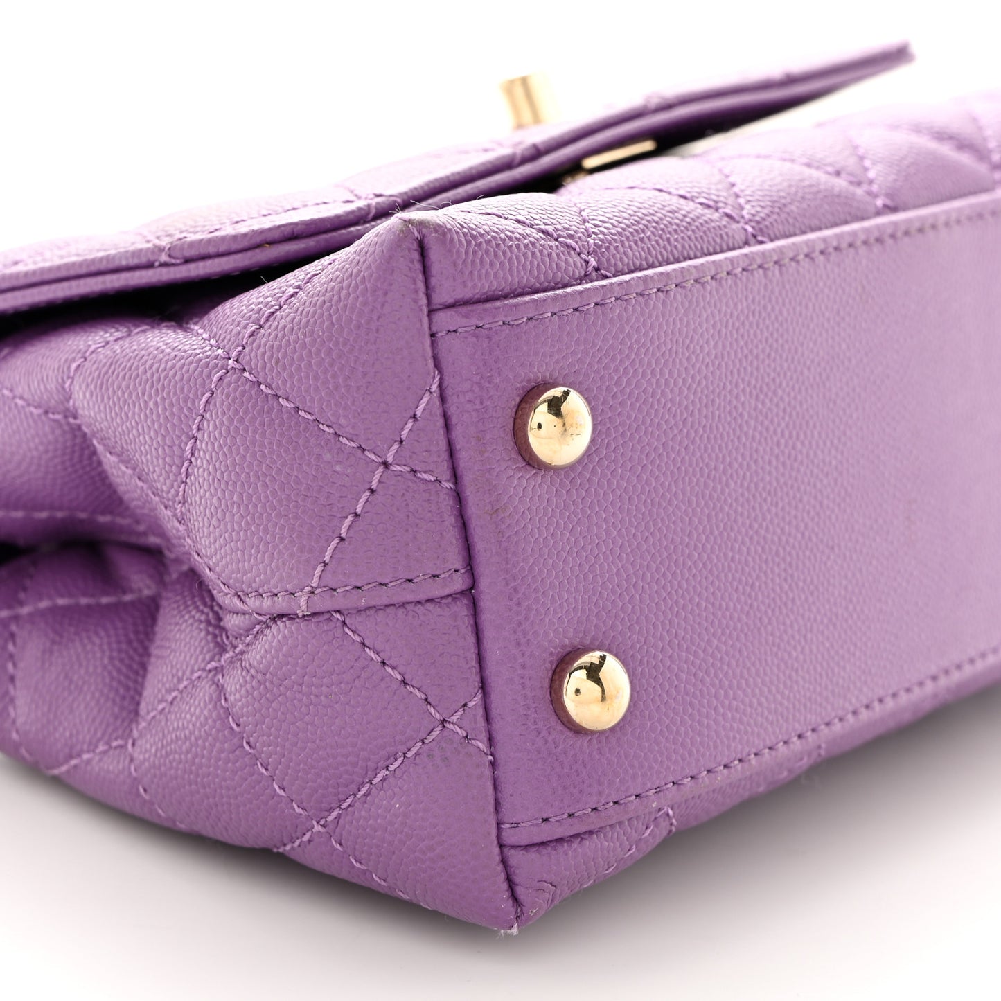 Caviar Quilted Extra Mini Coco Handle Flap Purple