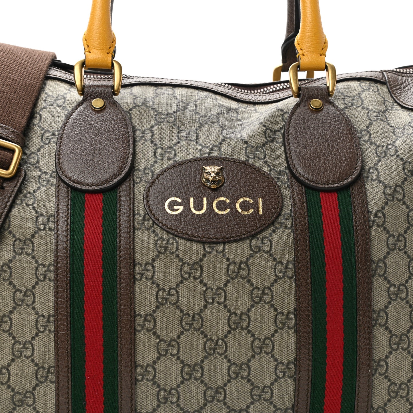 Soft GG Supreme Monogram Web Neo Vintage Duffle Bag Beige New Acero Crop