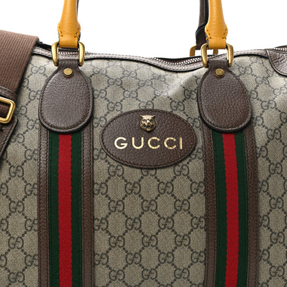 Gucci Soft GG Supreme Monogram Web Neo Vintage Duffle Bag Beige New Acero Crop 7 of 11