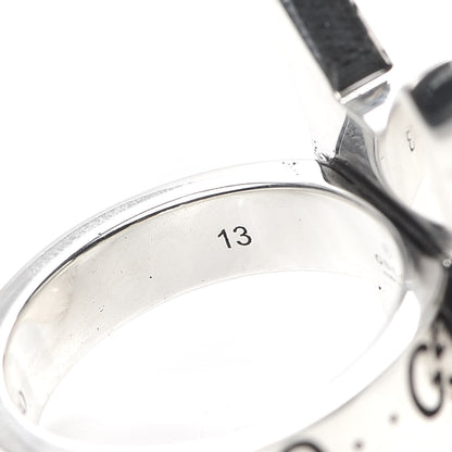 Gucci Sterling Silver Enamel Bosco Ring 53 6.25 5 of 6