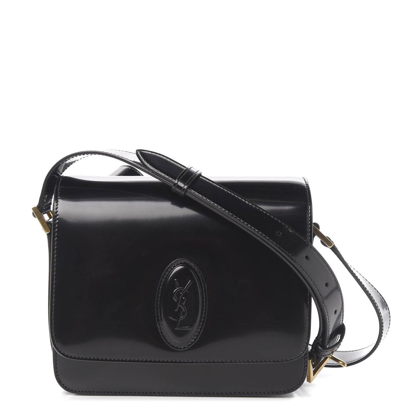 Patent Calfskin Le 61 Shoulder Bag Black