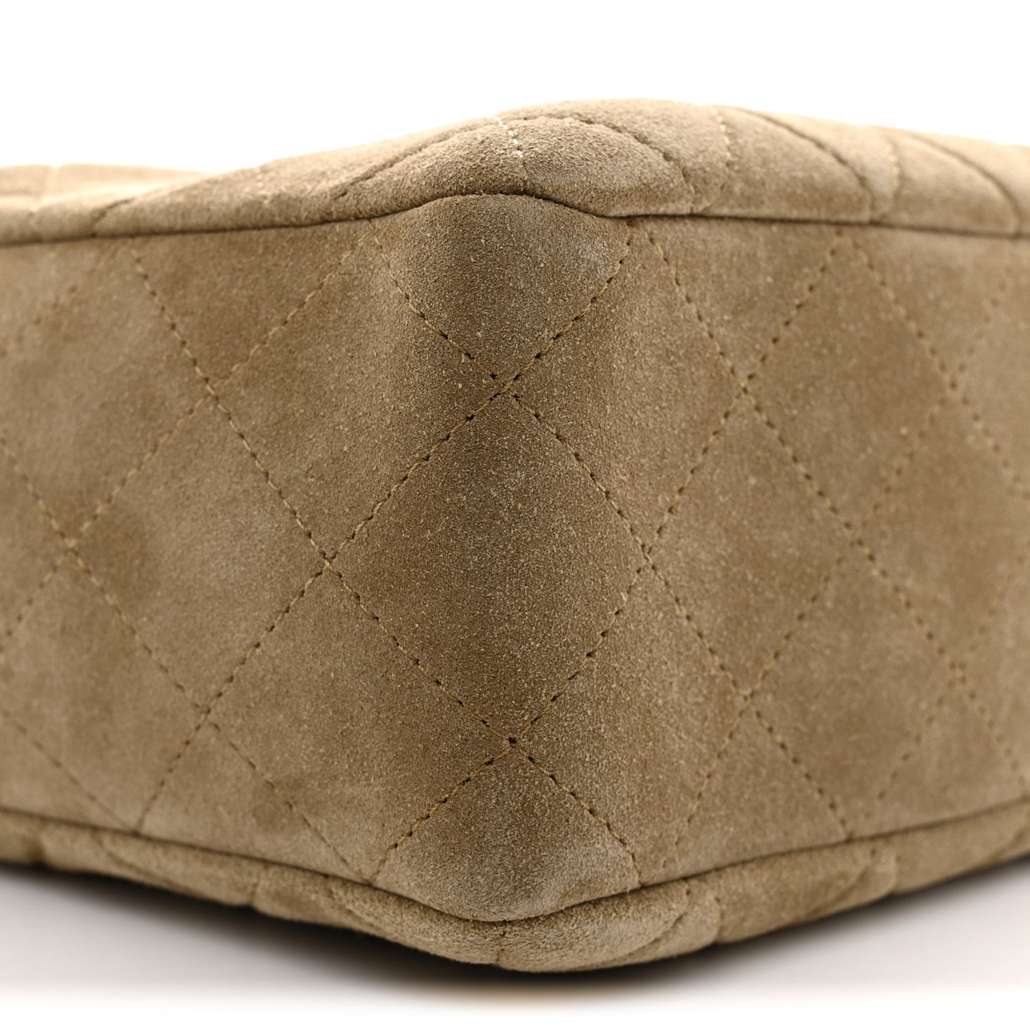 Suede Quilted Camerissimo Case Dark Beige