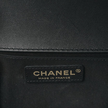 Chanel Calfskin Quilted Medium Boy Top Handle Flap Black 6 of 9