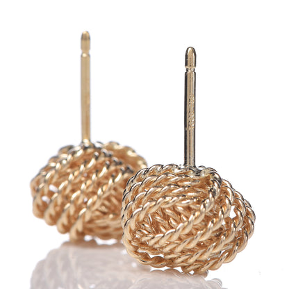Tiffany 18K Yellow Gold Twist Knot Earrings 4 of 5