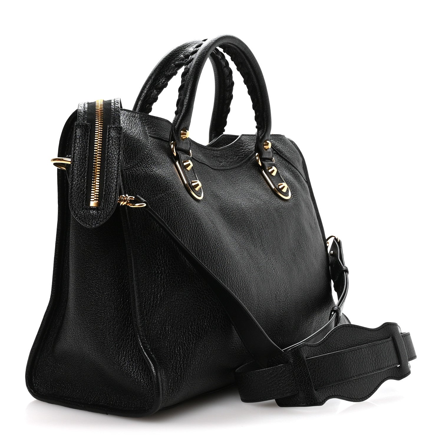 Balenciaga Chevre Gold Metallic Edge Hardware City Black 4 of 11