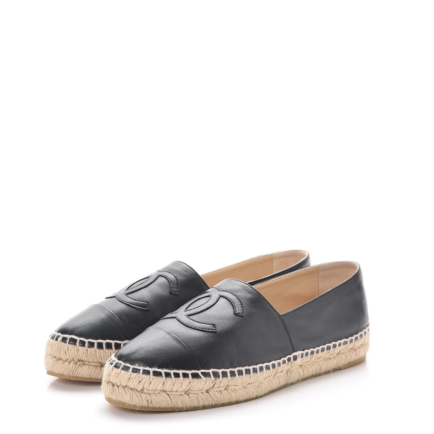 Lambskin CC Espadrilles 39 Black