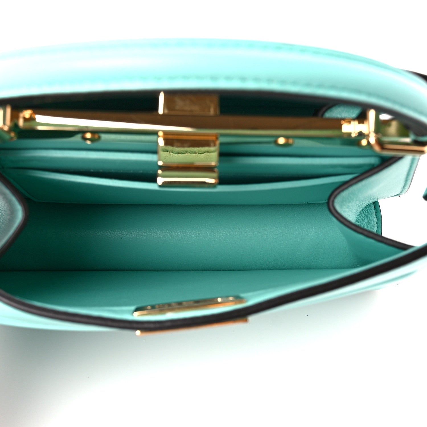 Fendi Shiny Nappa Petite Peekaboo I SEE U Satchel Spring Turquoise 7 of 12