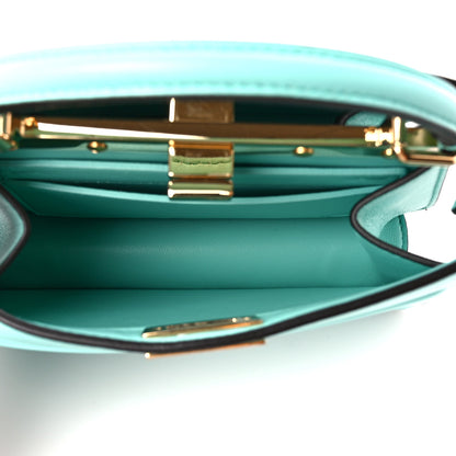Fendi Shiny Nappa Petite Peekaboo I SEE U Satchel Spring Turquoise 7 of 12