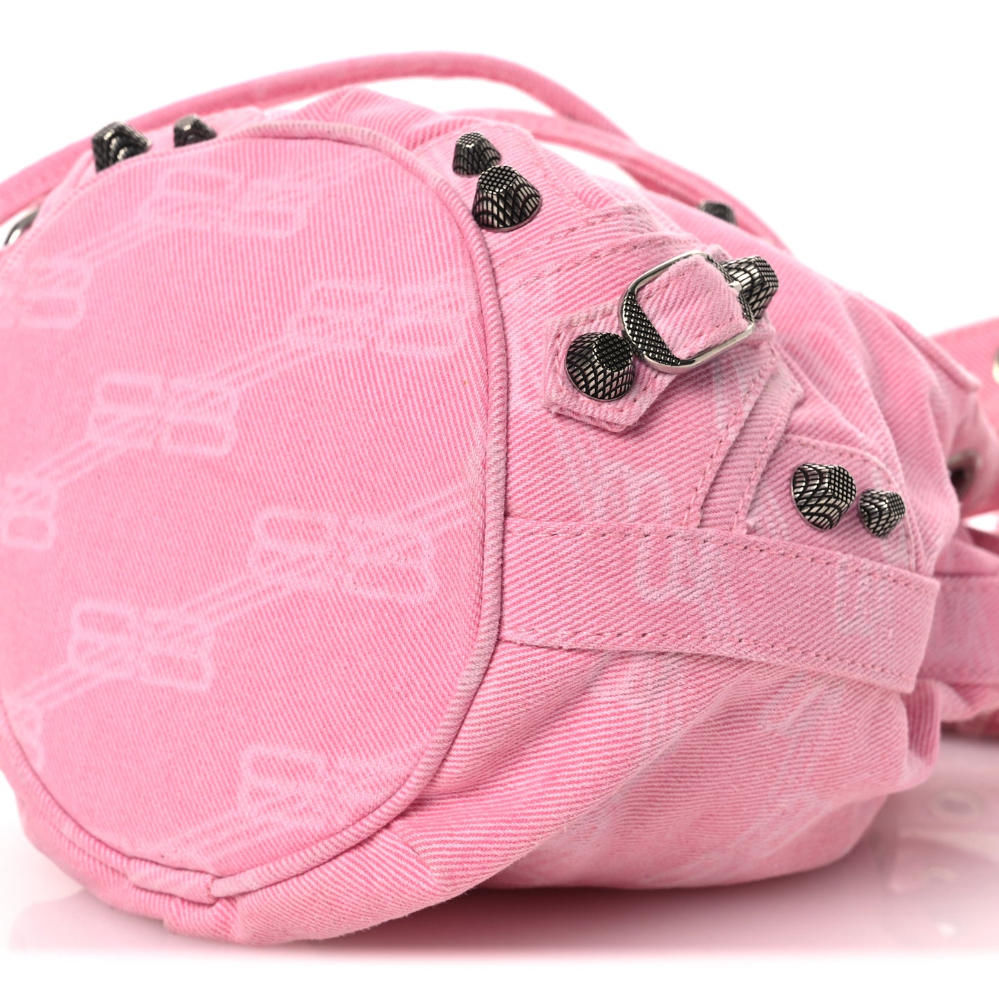 Washed Denim BB Monogram Le Cagole Bucket Bag XS Sweet Pink