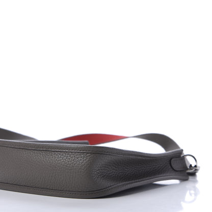 Hermes Taurillon Clemence Amazone Evelyne TPM Etain Rouge Casaque 8 of 12