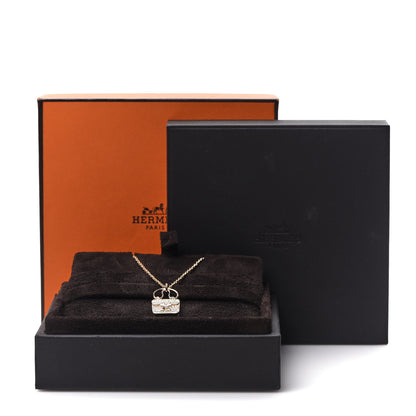 Hermes 18K Rose Gold Diamond Constance Amulette Pendant Necklace 5 of 5