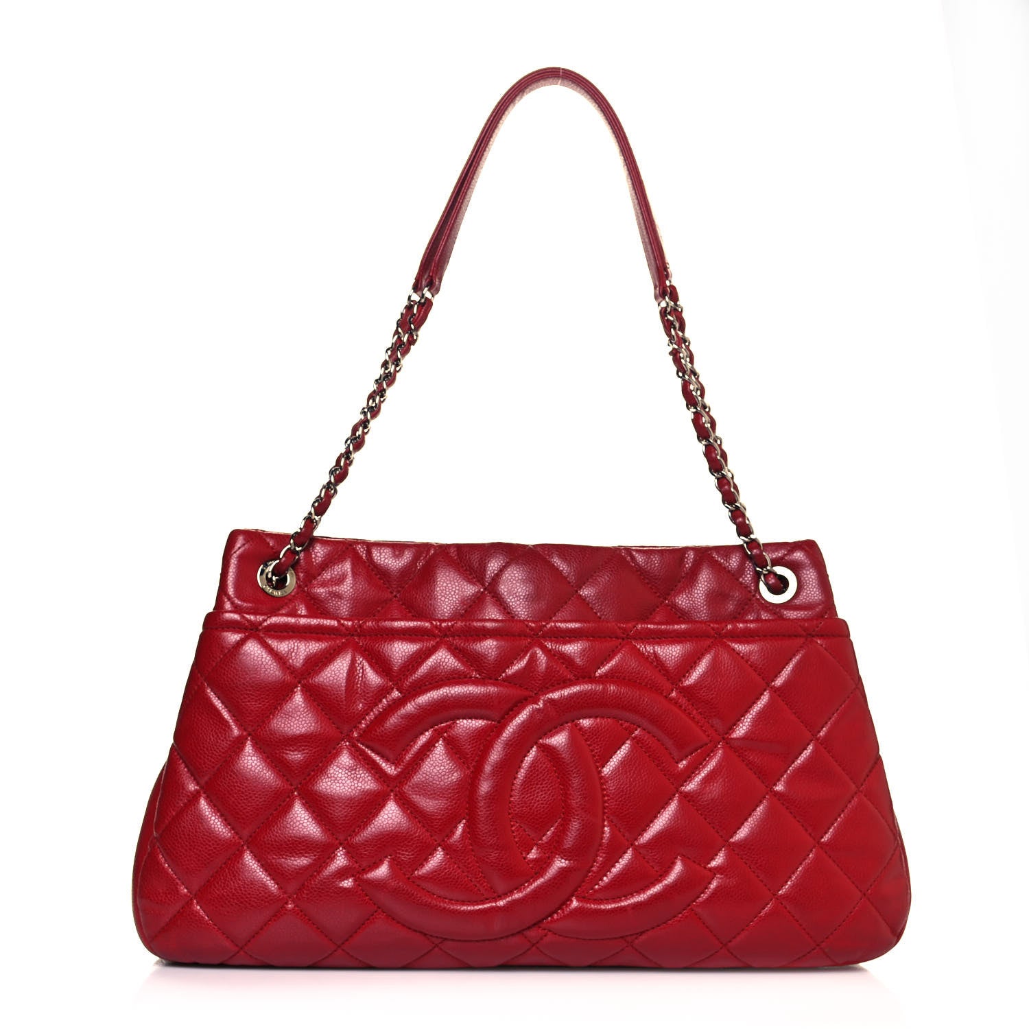 Chanel Caviar Quilted Timeless CC Soft Tote Red 1 of 16
