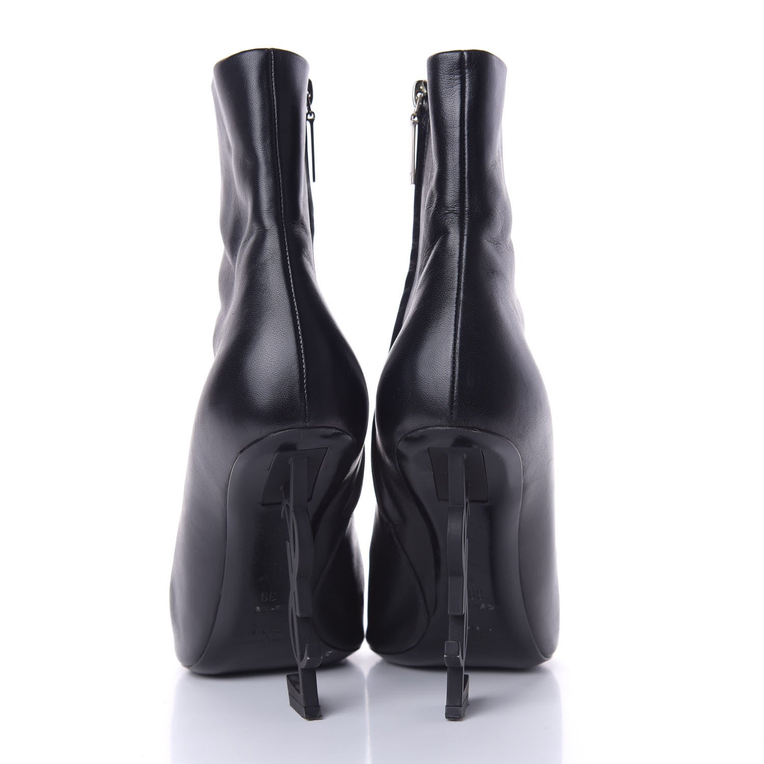 Saint Laurent Sheepskin Opyum Ankle Boots 39 Black 5 of 10