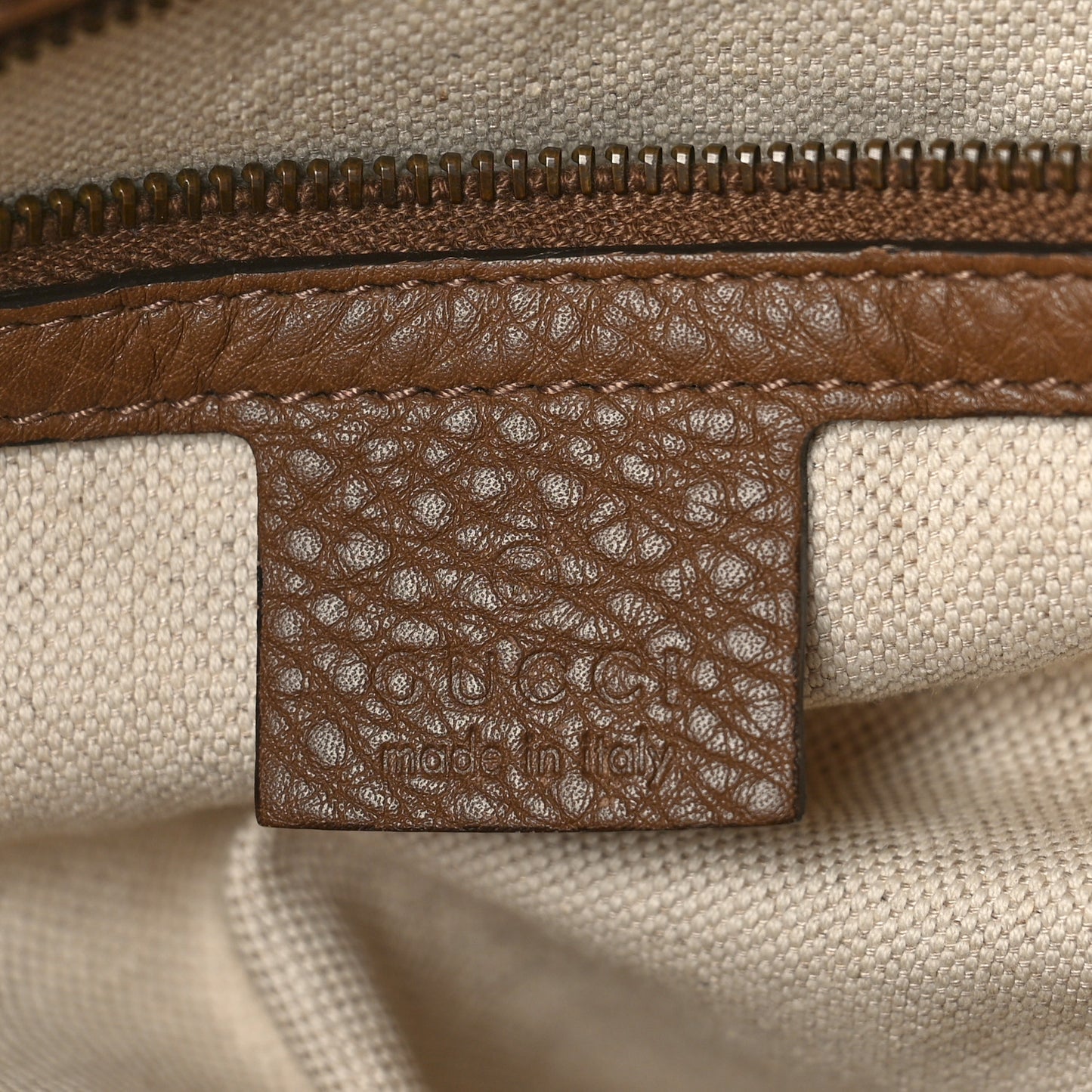 Pebbled Calfskin Medium Twill Tote Brown