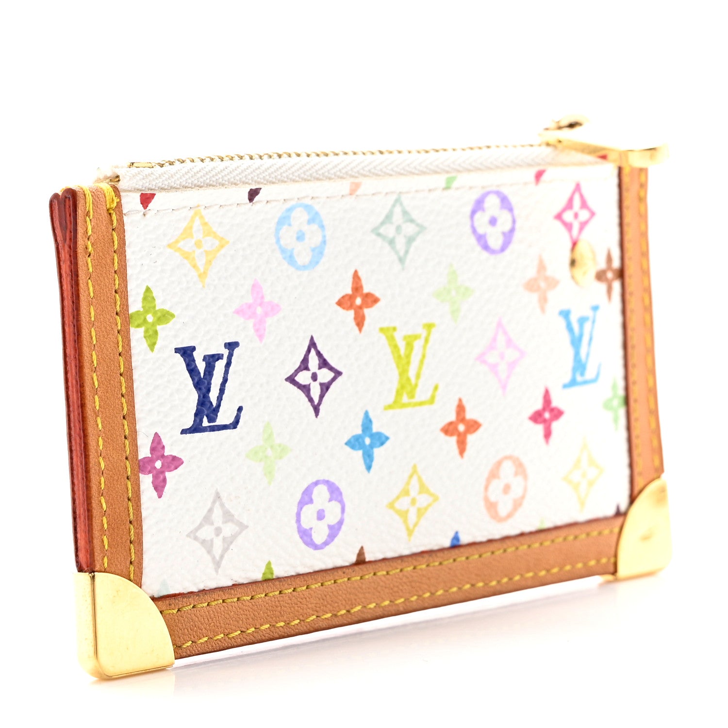 Louis Vuitton Monogram Multicolor Key Pouch White 3 of 6