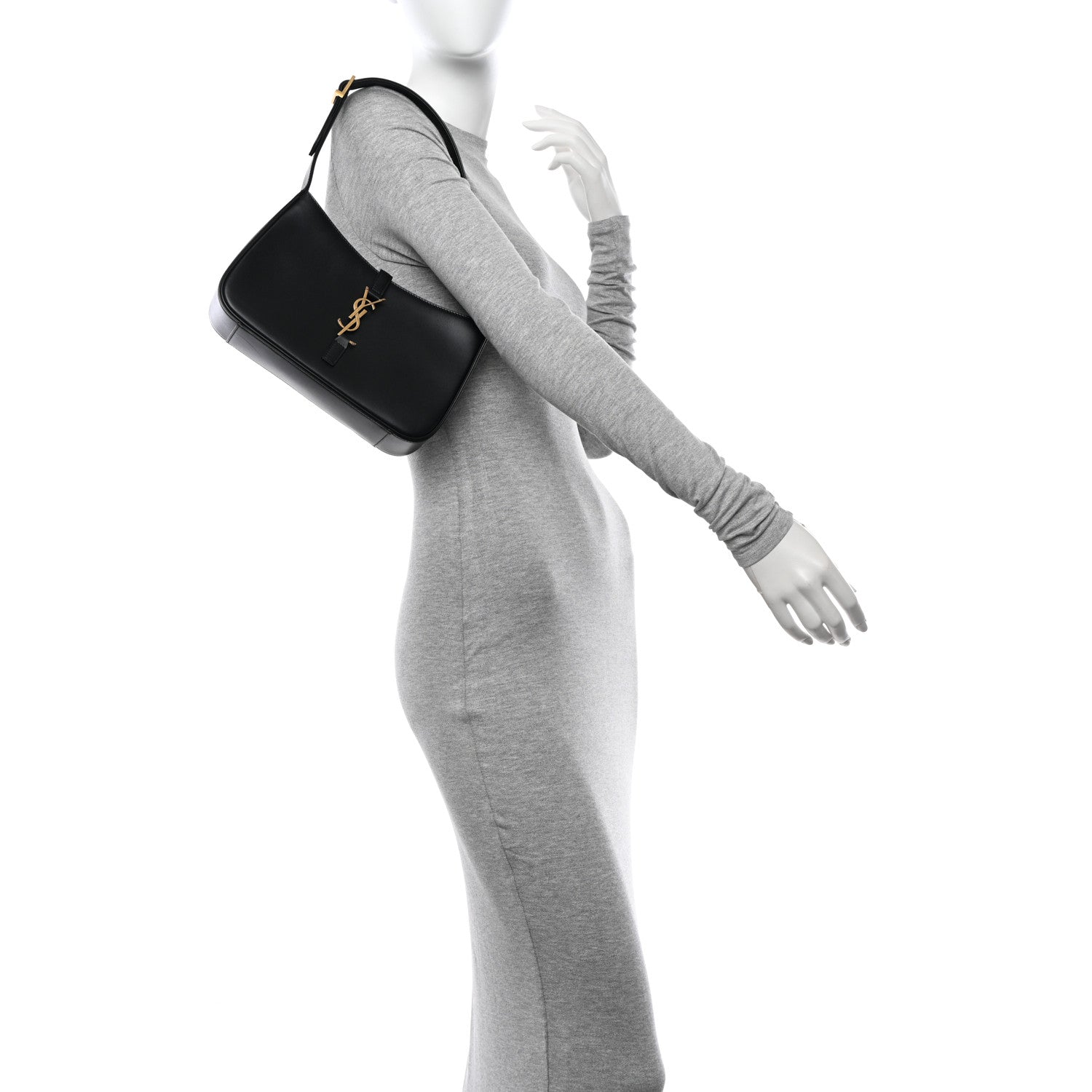 Saint Laurent Smooth Calfskin Le 5 A 7 Hobo Black 2 of 10