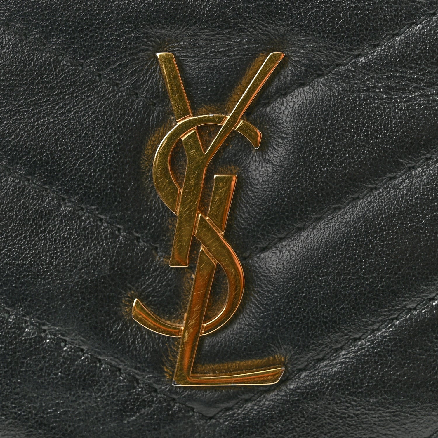 Saint Laurent Calfskin Matelasse Monogram Key Pouch Black 10 of 10