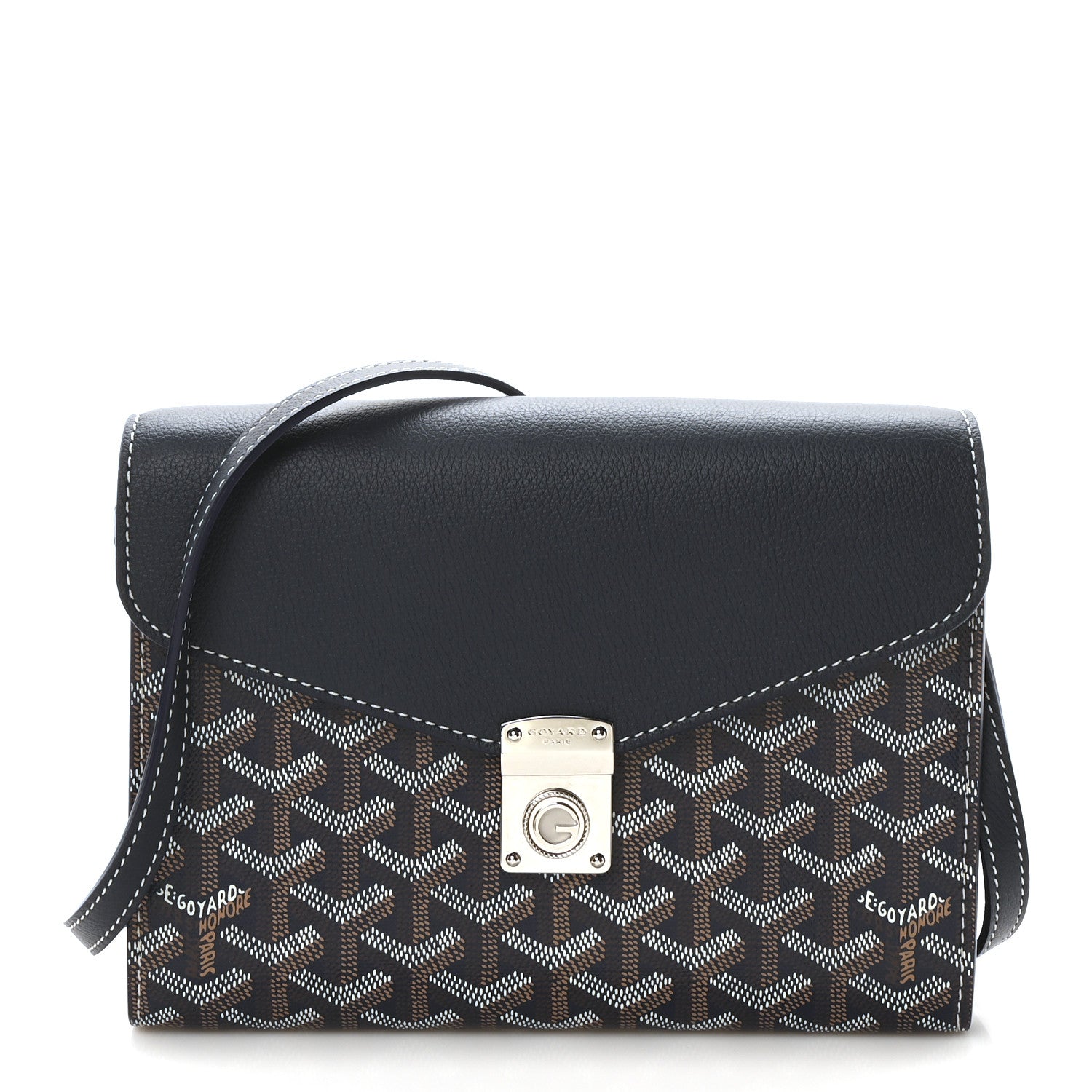 Goyard Goyardine Calfskin Chypre Wallet Pouch Navy 1 of 9