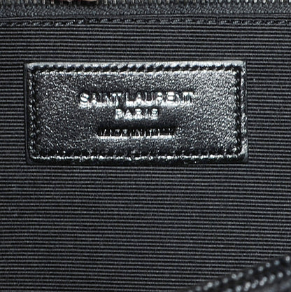 Saint Laurent Grain de Poudre Matelasse Studded Large Monogram Satchel Black 8 of 9