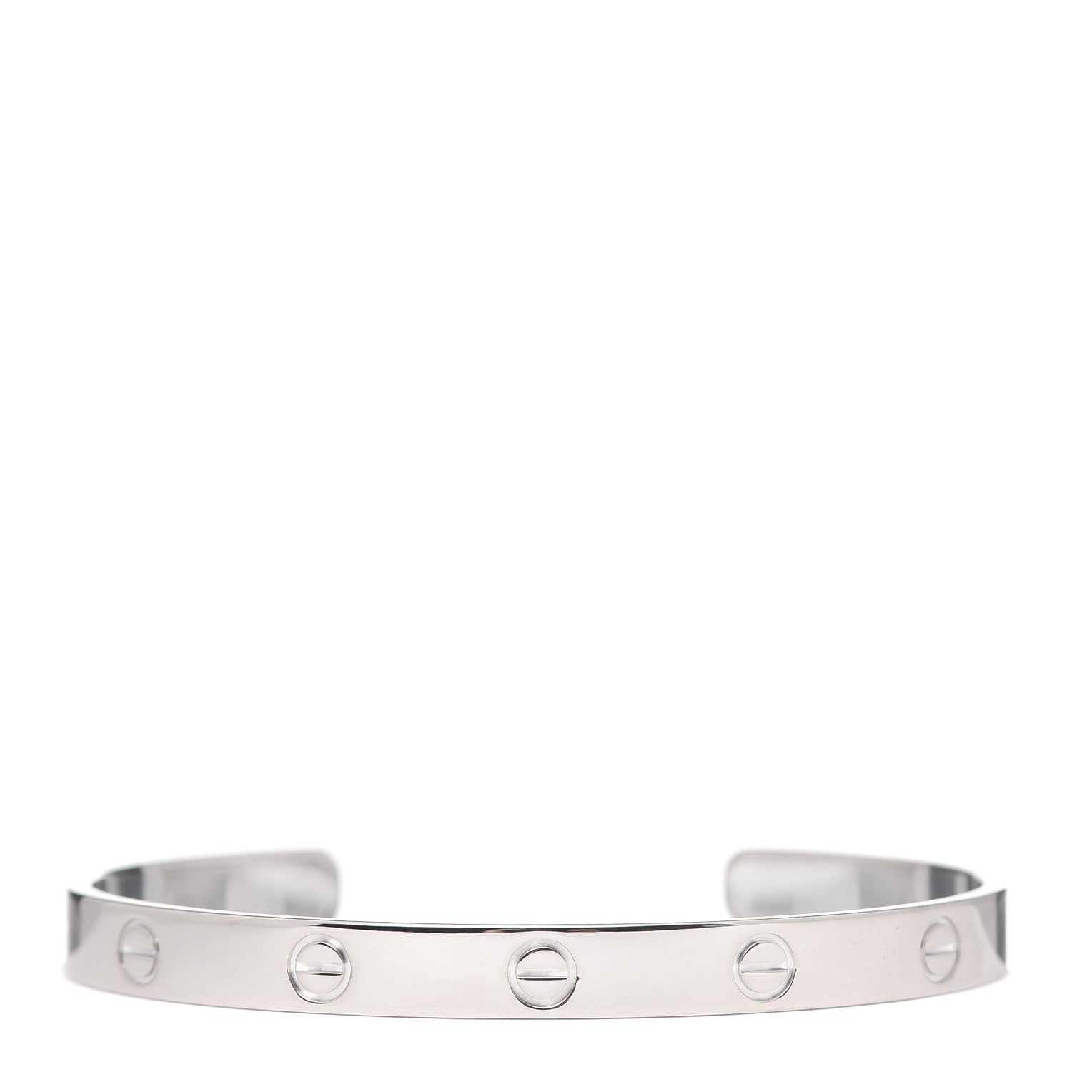 Cartier 18K White Gold LOVE Cuff Bracelet 18 1 of 5
